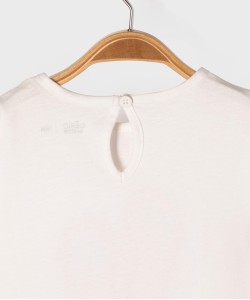 Tee-shirt manches courtes avec motif et volants bébé fille[MISSING]